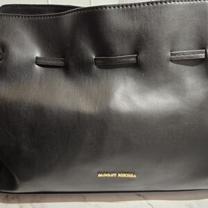 NWT Badgley Mischka Black Leather Satchel And Card Holder W Crossbody And Strap